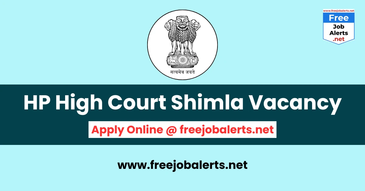 HP High Court Shimla Recruitment 2024