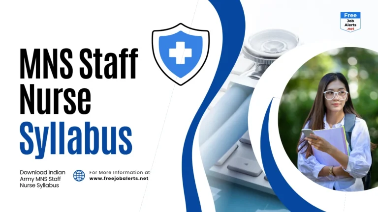 Army MNS Staff Nurse Syllabus 2025 PDF